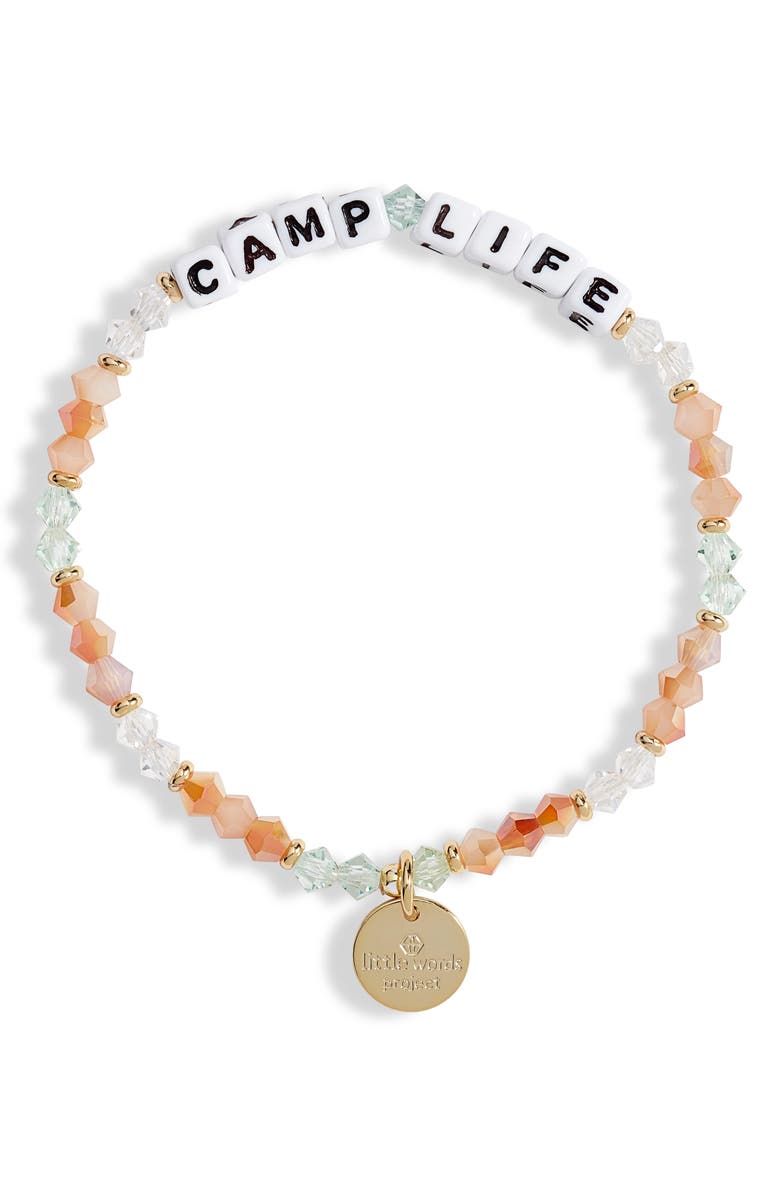 Little Words Project Camp Life Beaded Stretch Bracelet, Main, color, 