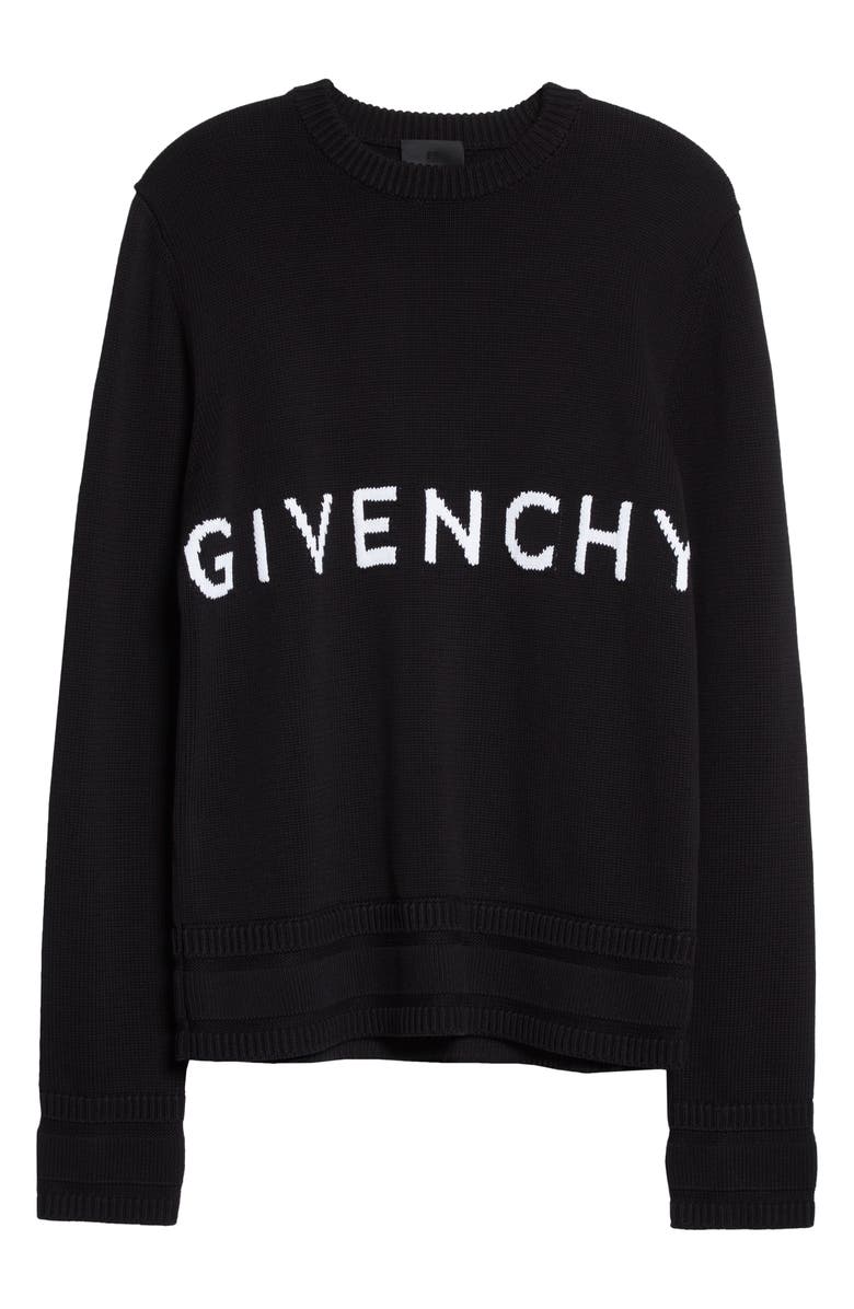 Givenchy Intarsia Logo Cotton Sweater, Alternate, color,