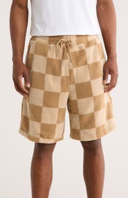 BOSS Nustine Check Fleece Shorts