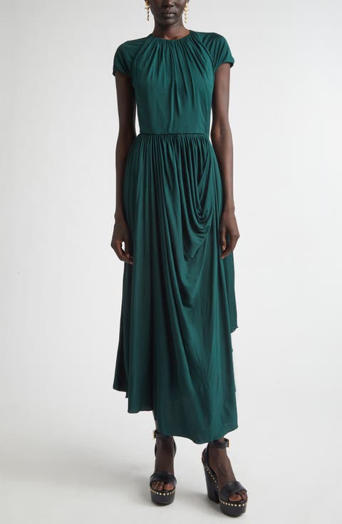 Draped Jersey Maxi Dress