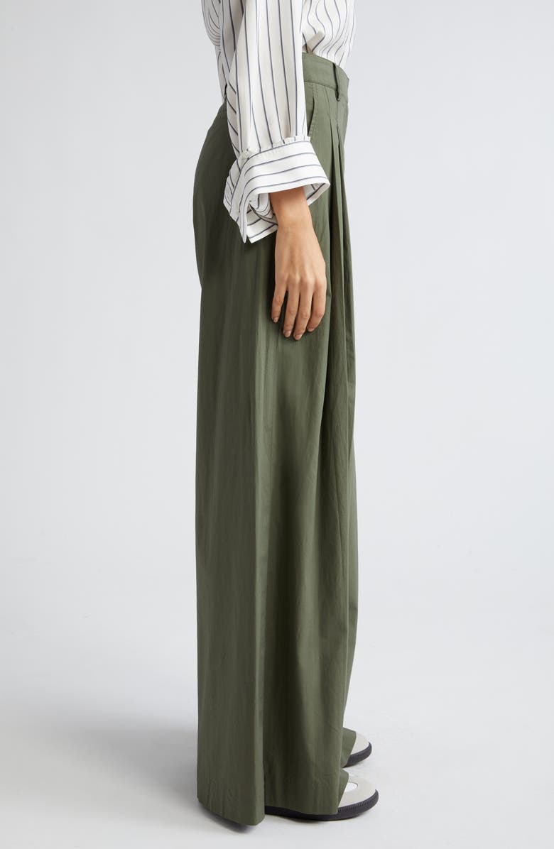 TWP Didi Pleated Stretch Cotton Poplin Wide Leg Pants, Alternate, color,