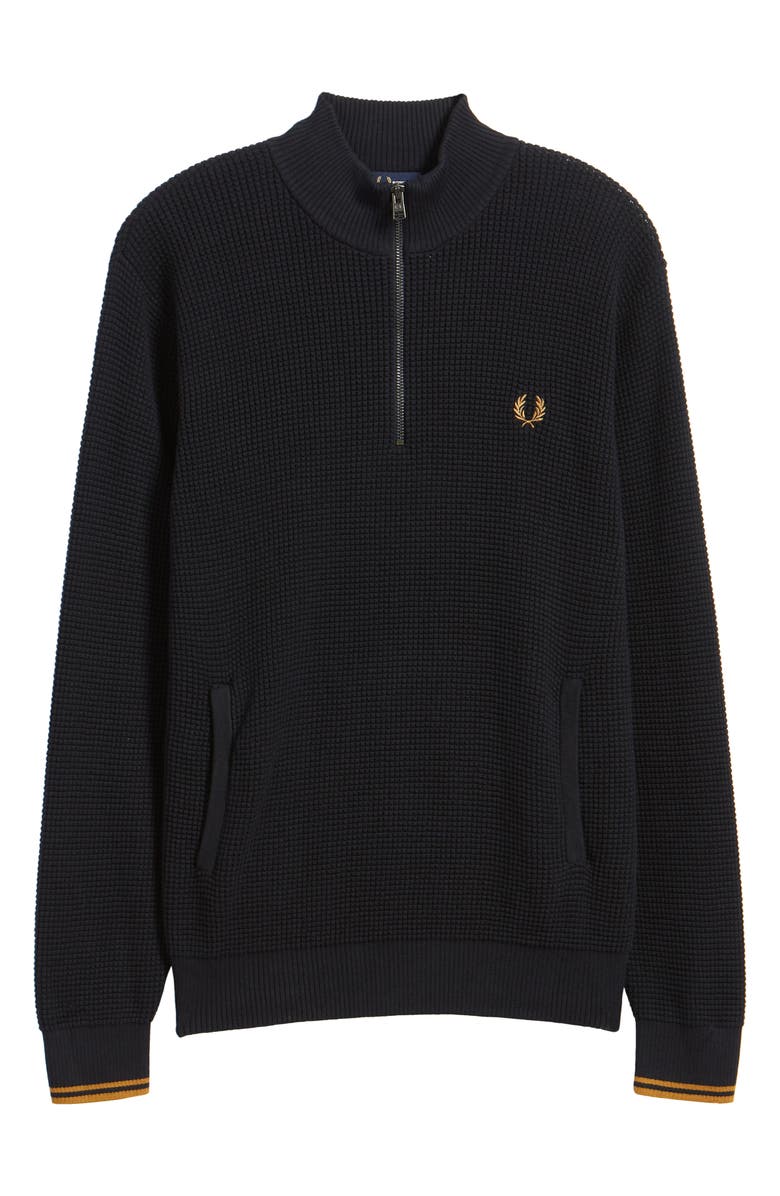 Fred Perry Thermal Knit Half-Zip Sweater, Alternate, color, 