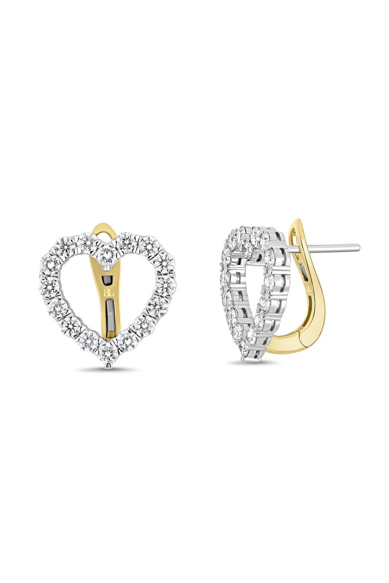 Liora Diamond Heart Earrings, Main, color, 18K TWO TONE/ DIAMOND