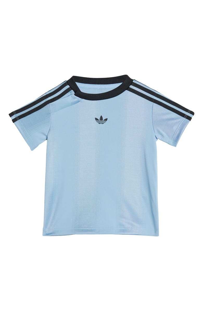 adidas Jacquard T-Shirt & Shorts Set, Alternate, color, Ash Blue