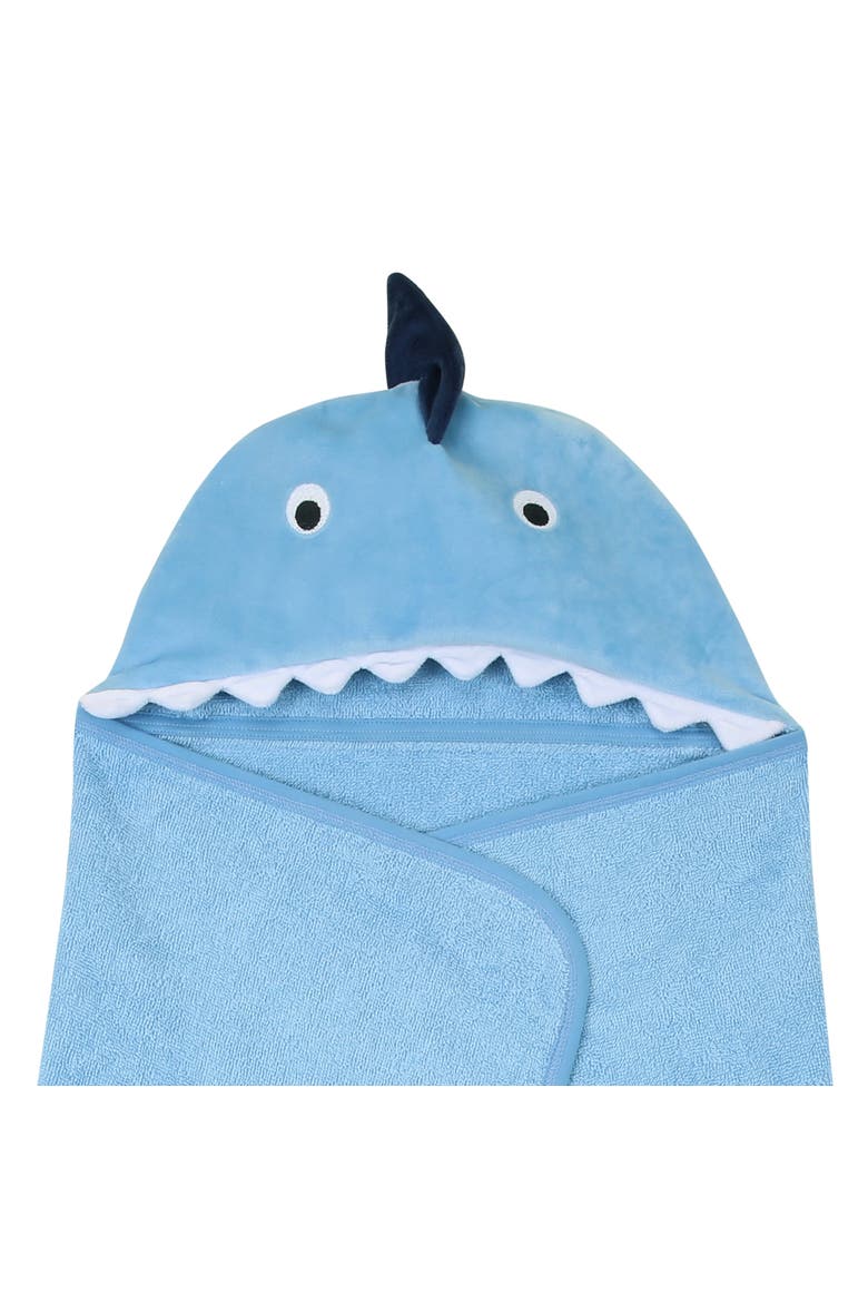 Baby/Infant Luxury Cotton Terry Shark Hooded Bath Towel, Alternate, color, Blue