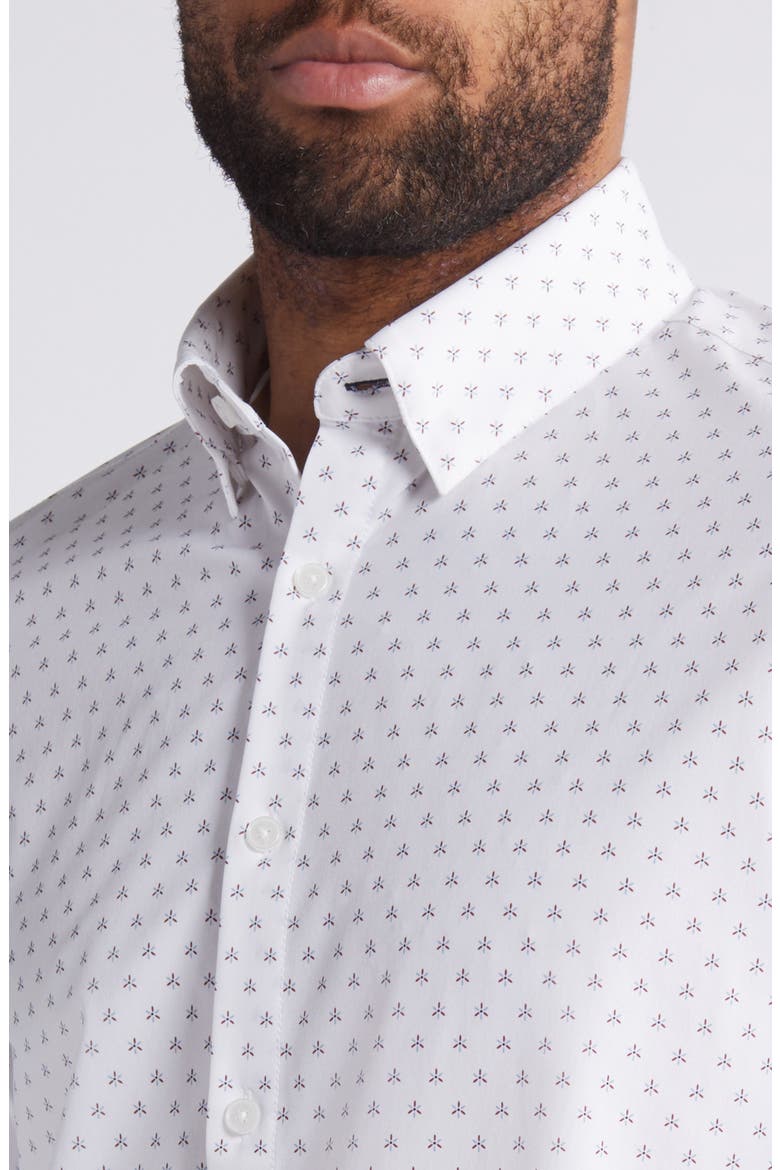 Leeward Trim Fit Performance Button-Up Shirt, Alternate, color, CAROLINA STAR