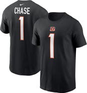 Nike Men's Nike Ja'Marr Chase Black Cincinnati Bengals Player Name & Number T-Shirt