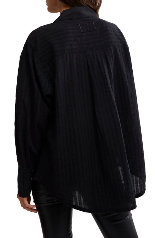 Free People Tuxy Woven Button-up Shirt In Black Combo