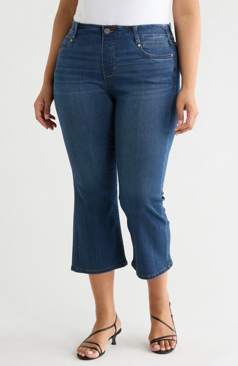 Gia Glider Pull-On Crop Flare Jeans (Plus)