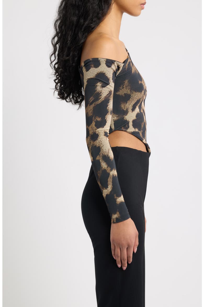 Mirada Asymmetrical Leopard Print Top, Alternate, color, LEOPARD