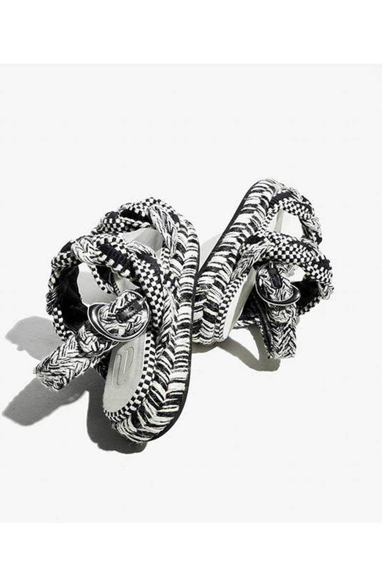 Amambaih Maria Sandals, Alternate, color, Ivory-Black