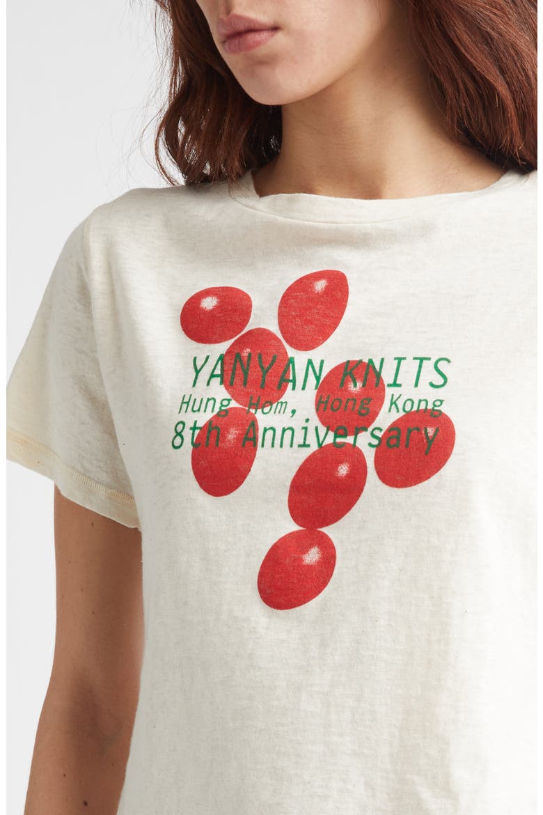 Red Eggs Yanniversary Graphic T-Shirt, Alternate, color, RAW COTTON / RED EGGS