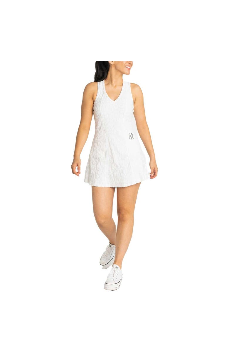 LUSSO Women's Lusso White New York Yankees Tess Cheetah V-Neck Racerback Dress, Main, color, White