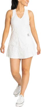 LUSSO Women's Lusso White New York Yankees Tess Cheetah V-Neck Racerback Dress