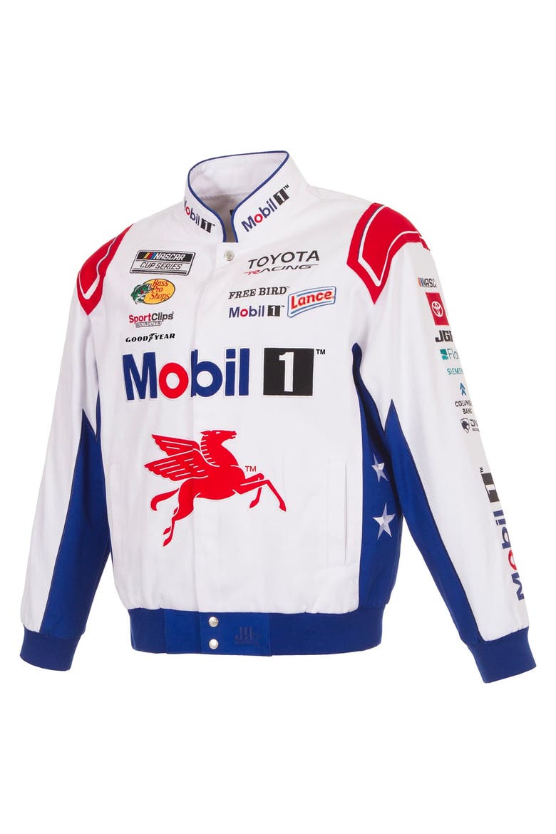 Men's JH Design White Chase Briscoe 2026 Mobil Full-Snap Twill Racing Jacket, Alternate, color, White