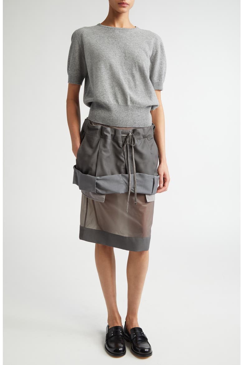 Short Sleeve Wool Crewneck Sweater, Alternate, color, MEDIUM GREY