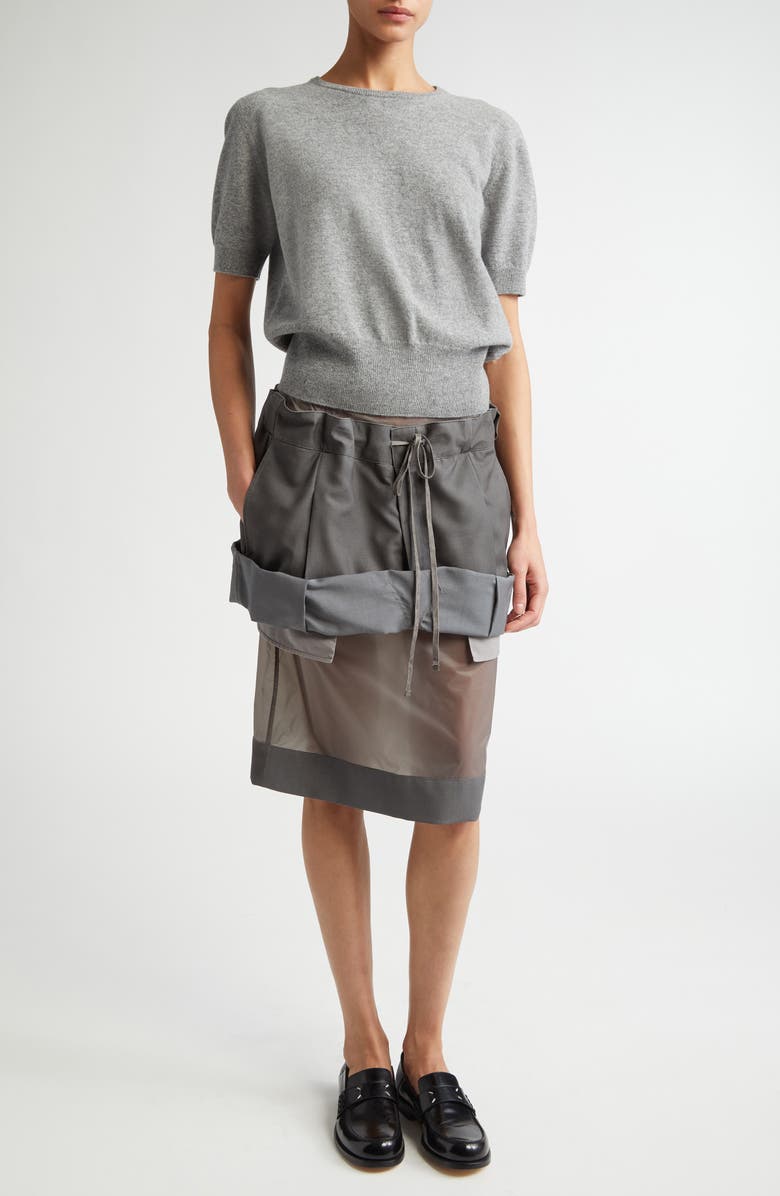 Maison Margiela Short Sleeve Wool Crewneck Sweater, Alternate, color, 