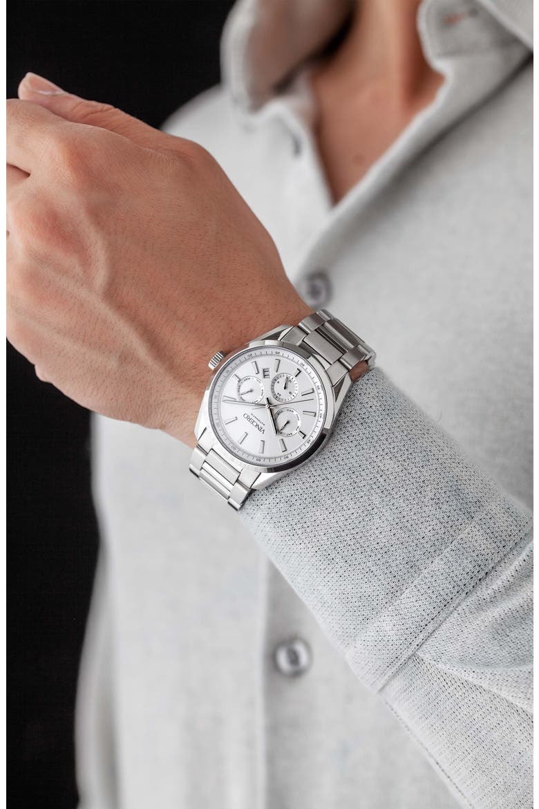The Reserve Automatic Bracelet Watch, 41mm, Alternate, color, GRAY/ SILVER