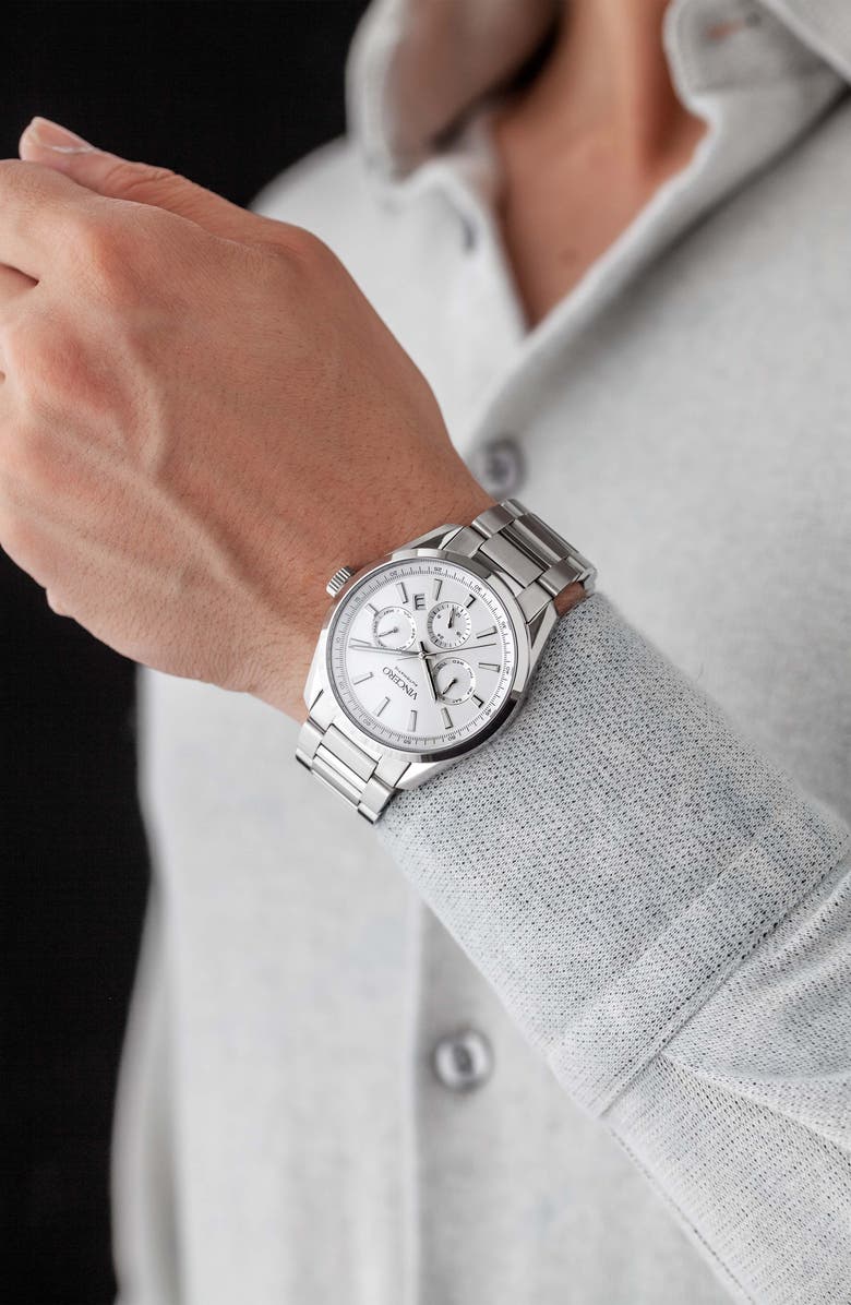 Vincero The Reserve Automatic Bracelet Watch, 41mm, Alternate, color, Gray/ Silver