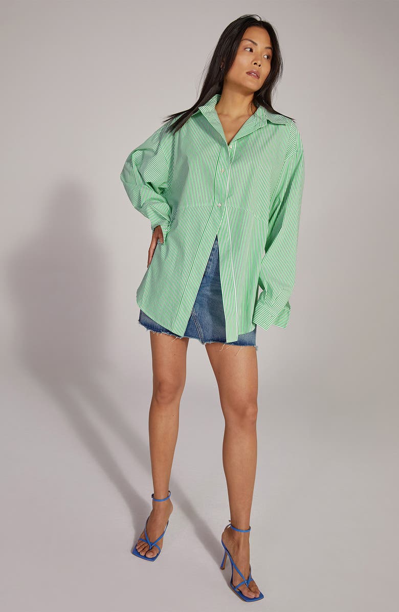 Favorite Daughter The Ex-Boyfriend Stripe Cotton Shirt, Alternate, color,