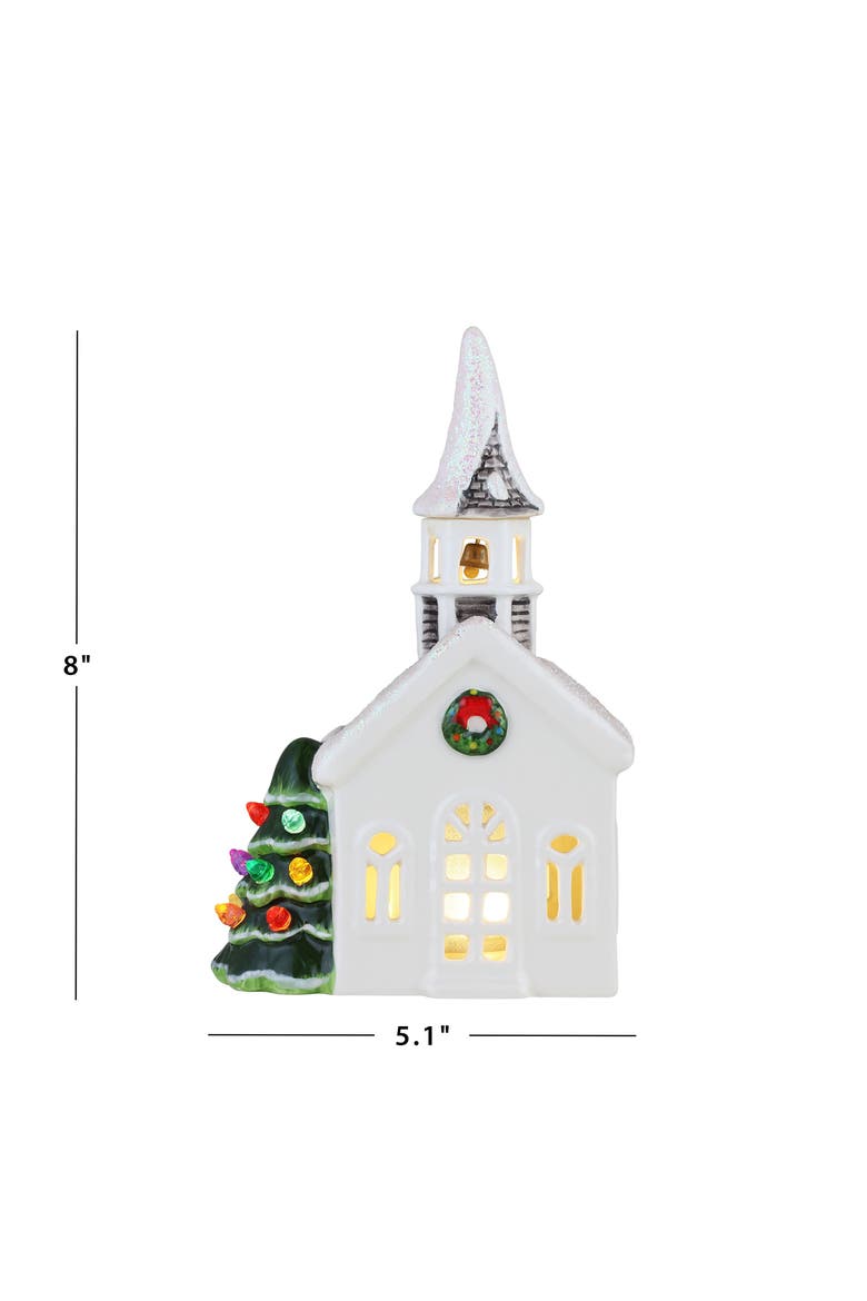 8 in. Nostalgic Ceramic Village - Church, Alternate, color, Multicolor