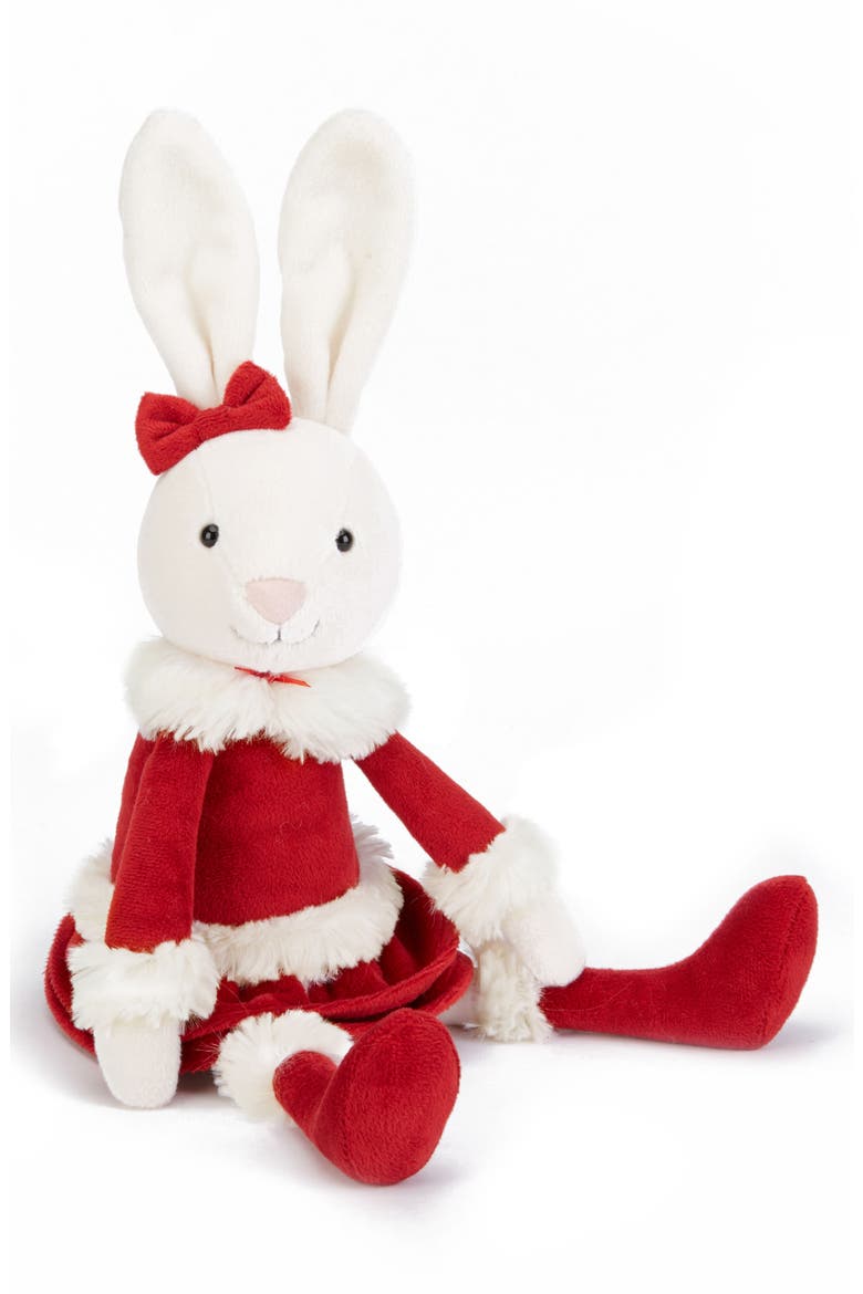 Christmas Bitsy Bunny Stuffed Animal, Main, color, RED