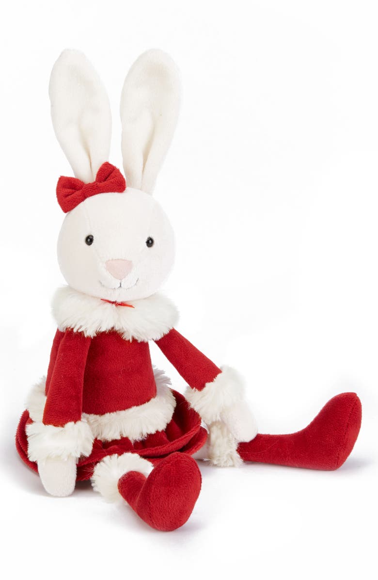 Jellycat Christmas Bitsy Bunny Stuffed Animal, Main, color,
