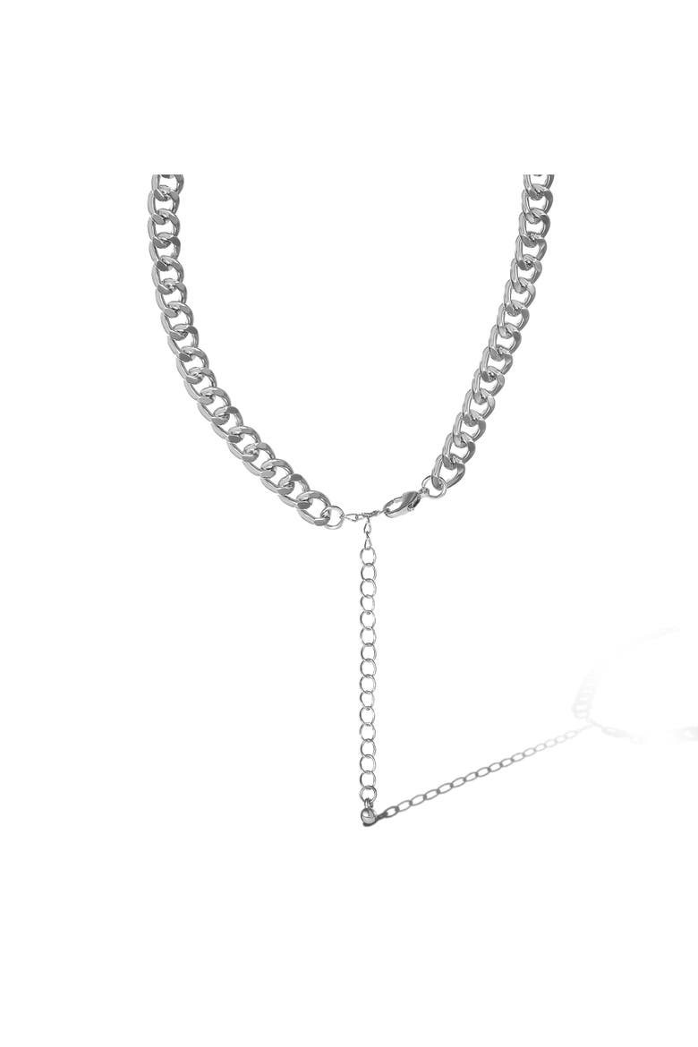 Chunky Butterfly Necklace, Alternate, color, Silver