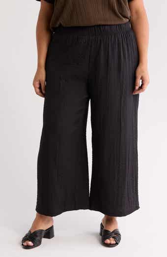 Adrianna Papell Crinkle Wide Leg Crop Pants