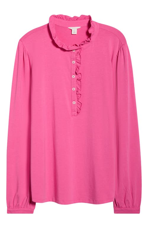 Caslonr Caslon(r) Ruffle Detail Henley Shirt In Pink