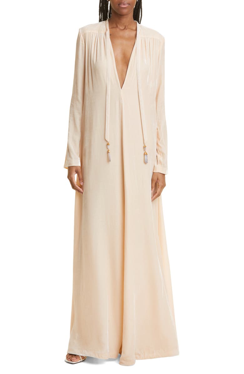Zimmermann Lyrical Long Sleeve Relaxed Velvet Dress, Main, color, 