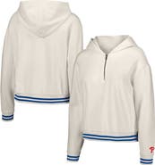LUSSO Women's Lusso  White Philadelphia Phillies Magnolia Tri-Blend Quarter-Zip Hoodie