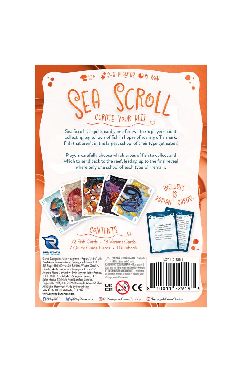 Renegade Game Studios Sea Scroll, Set Collection Board Game, Ages 10+, Up to 6 Players, Alternate, color, Multicolored