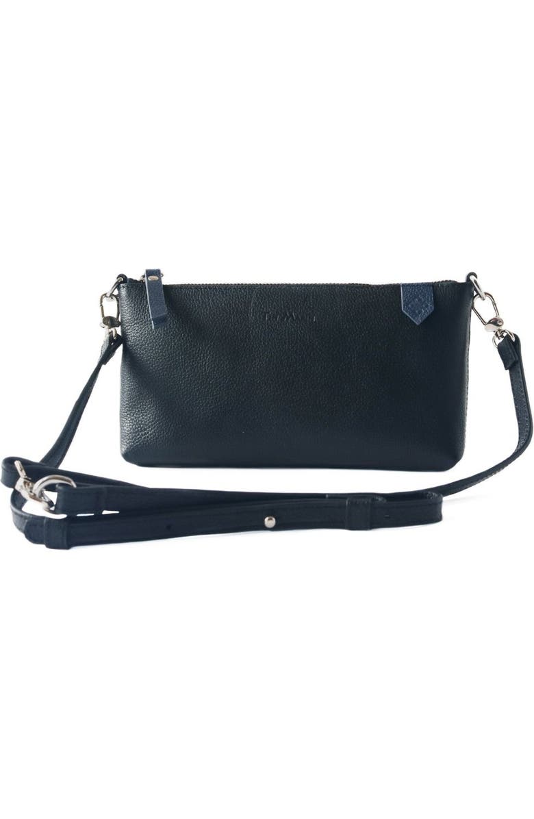 Tin Marin Elia Convertible Leather Bag - Clutch, Shoulder & Crossbody, Alternate, color, Black