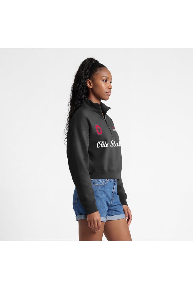 Women's Champion Black Ohio State Buckeyes Academic Triumph Quarter-Zip Tri-Blend Pullover, Alternate, color, Black
