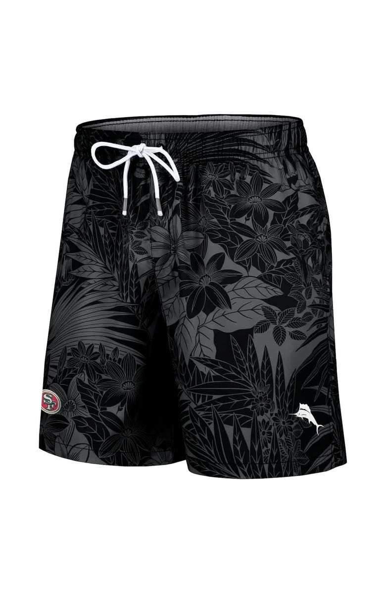 Tommy Bahama Men's Tommy Bahama Black San Francisco 49ers Naples Santiago Palm Shorts, Alternate, color, 