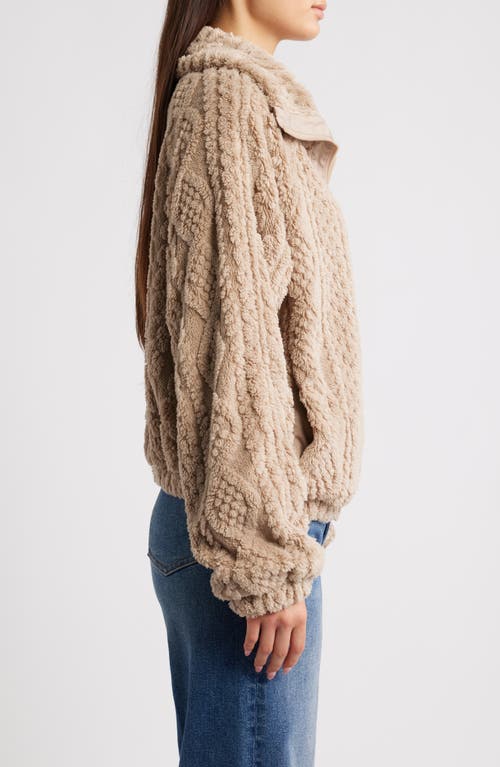 Thread & Supply Cable Stitch Fleece Jacket In Neutral
