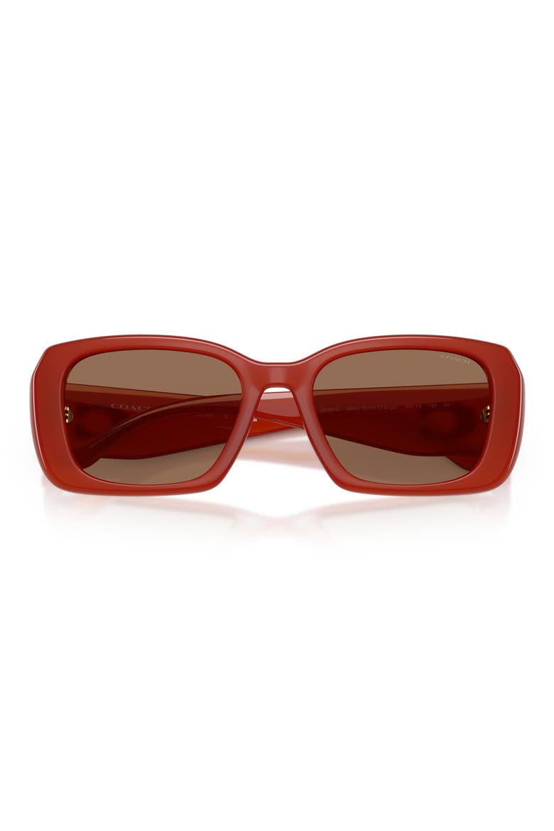 54mm Square Sunglasses, Alternate, color, MILKY BURNT ORANGE / BROWN