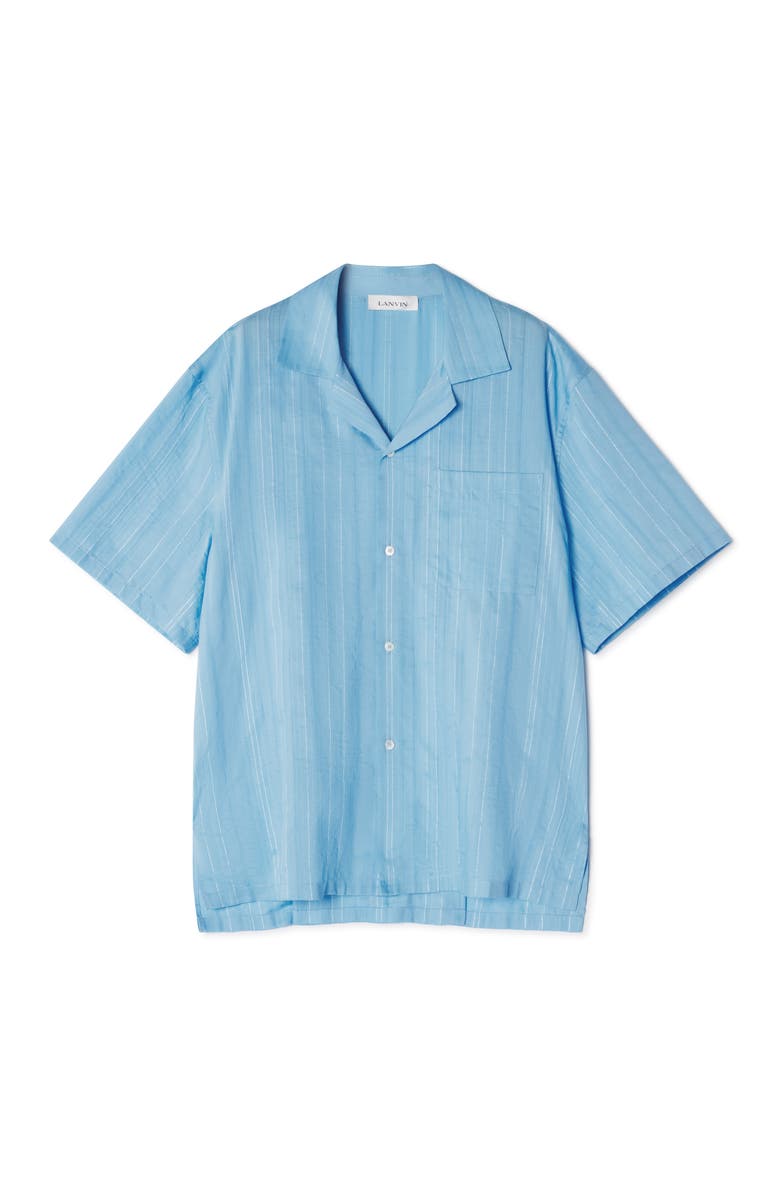 Lanvin Textured Shirt In Cotton And Silk, Alternate, color, Periwinkle