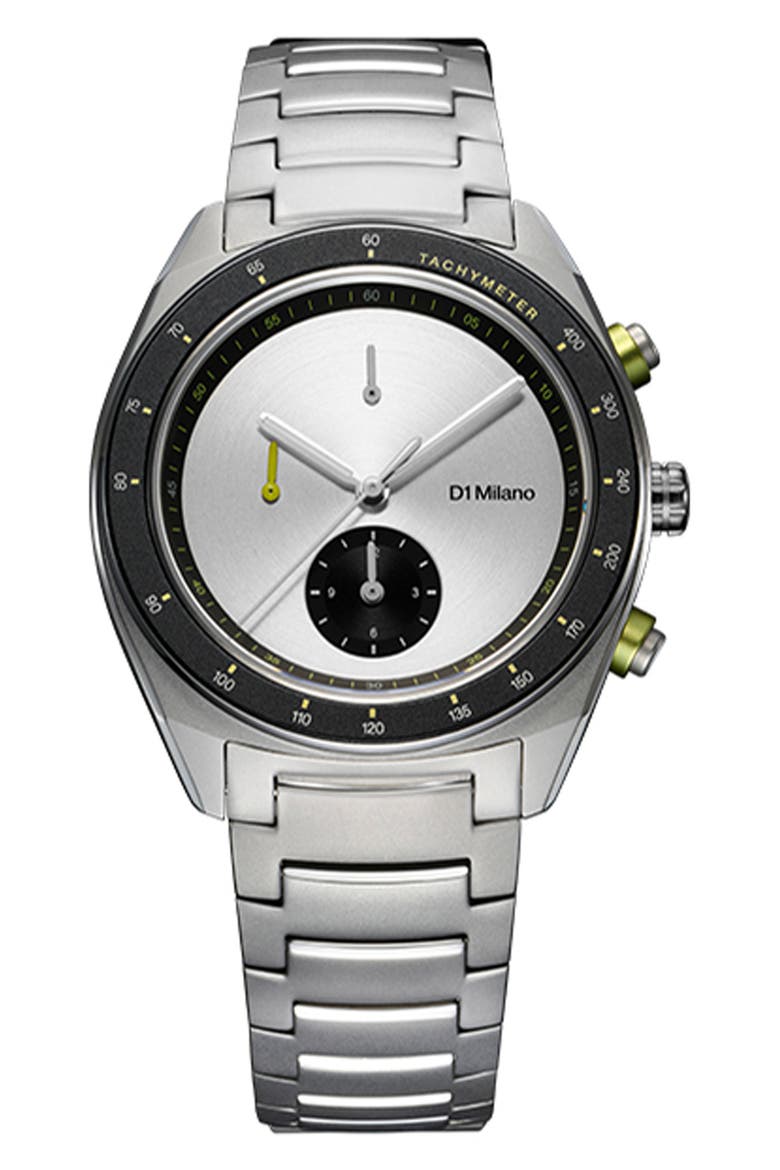 Essential White Chronograph Bracelet Watch, 40mm, Main, color, SILVER
