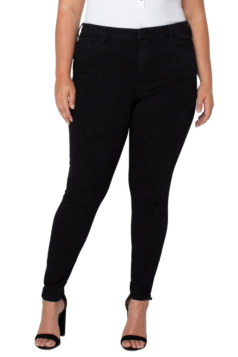 Liverpool Abby Stretch Skinny Jeans, Main, color, BLACK RINS