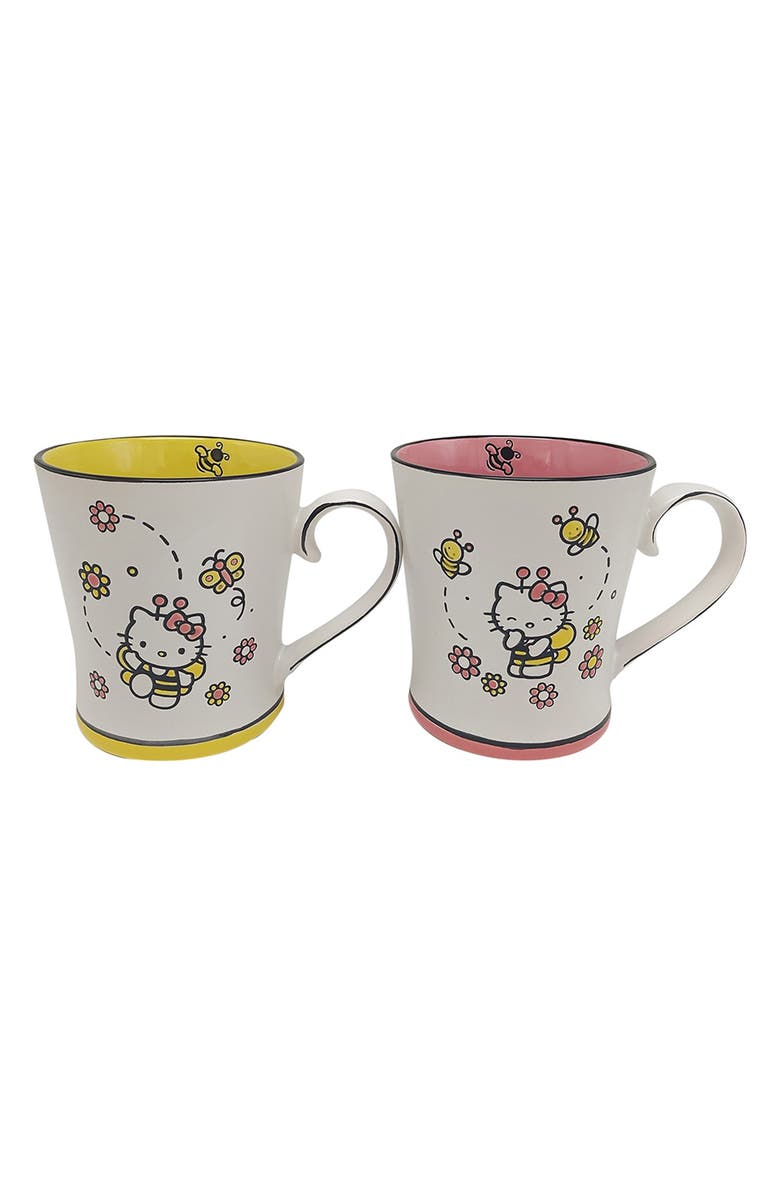 Blue Sky Clayworks Bee Hello Kitty 2-Pack Mug Set, Main, color, White Multi