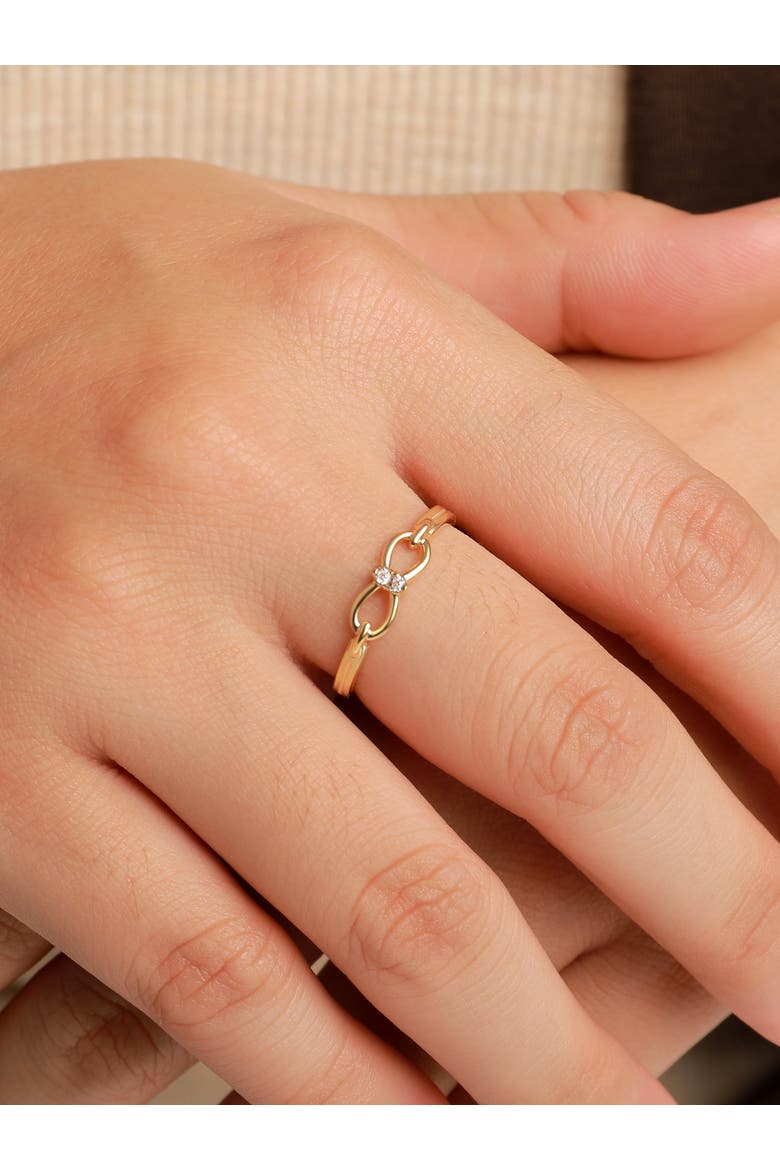 Infinity Ring in 14K Gold with Cubic Zirconia, 11mm, Alternate, color, Yellow Gold