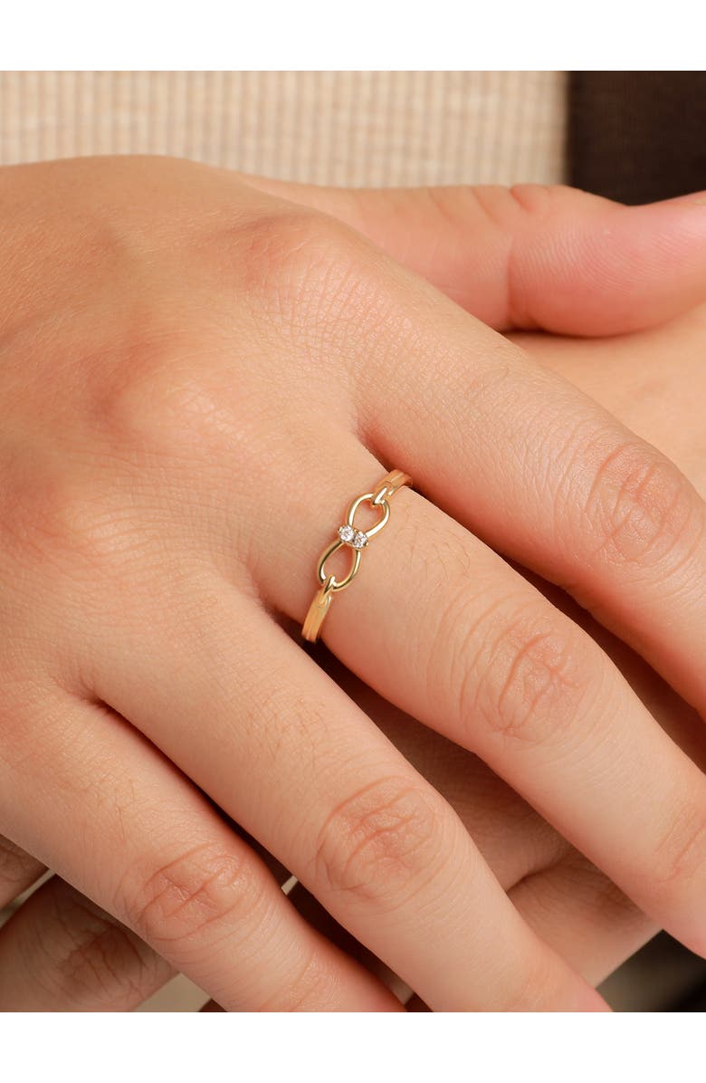 DEVATA Infinity Ring in 14K Gold with Cubic Zirconia, 11mm, Alternate, color, Yellow Gold