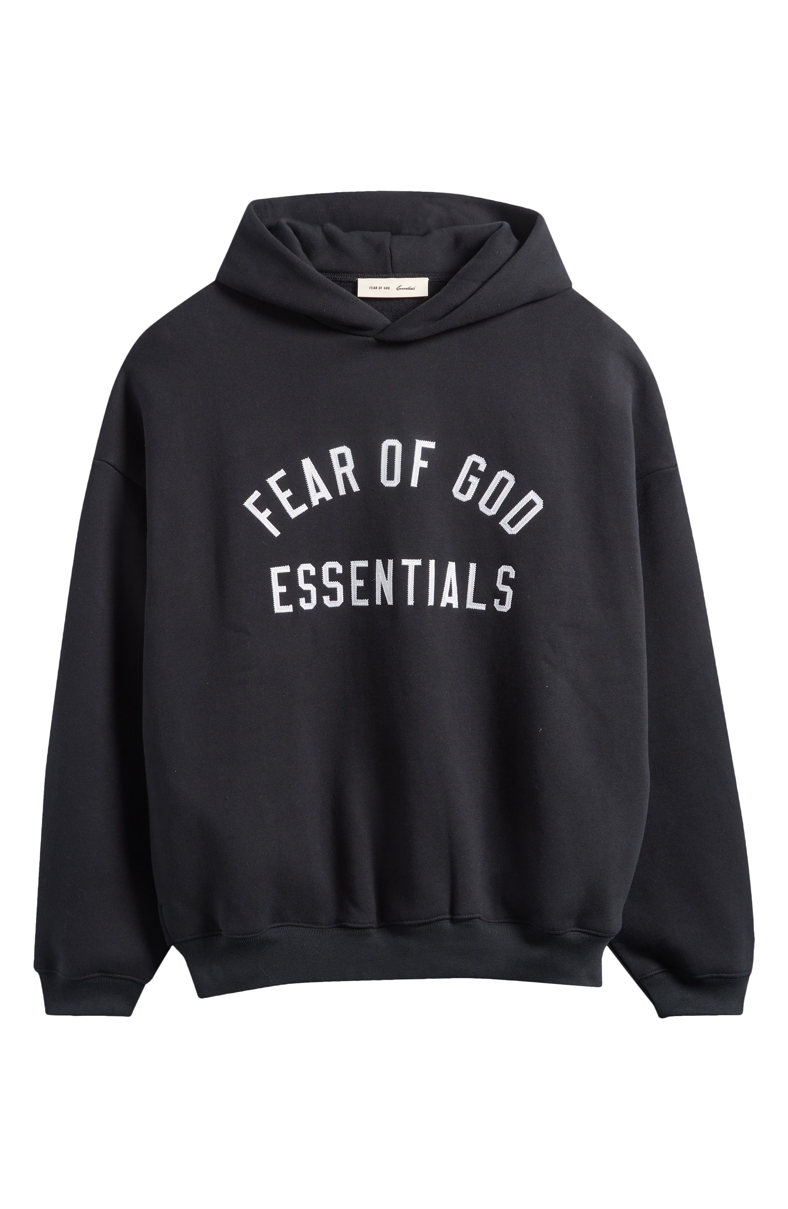 Fear of God Essentials '90s Fit Fleece Logo Hoodie (Men) | Nordstrom