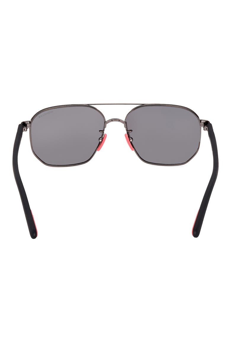 56mm Aviator Sunglasses, Alternate, color, SHINY GUNMETAL / SMOKE