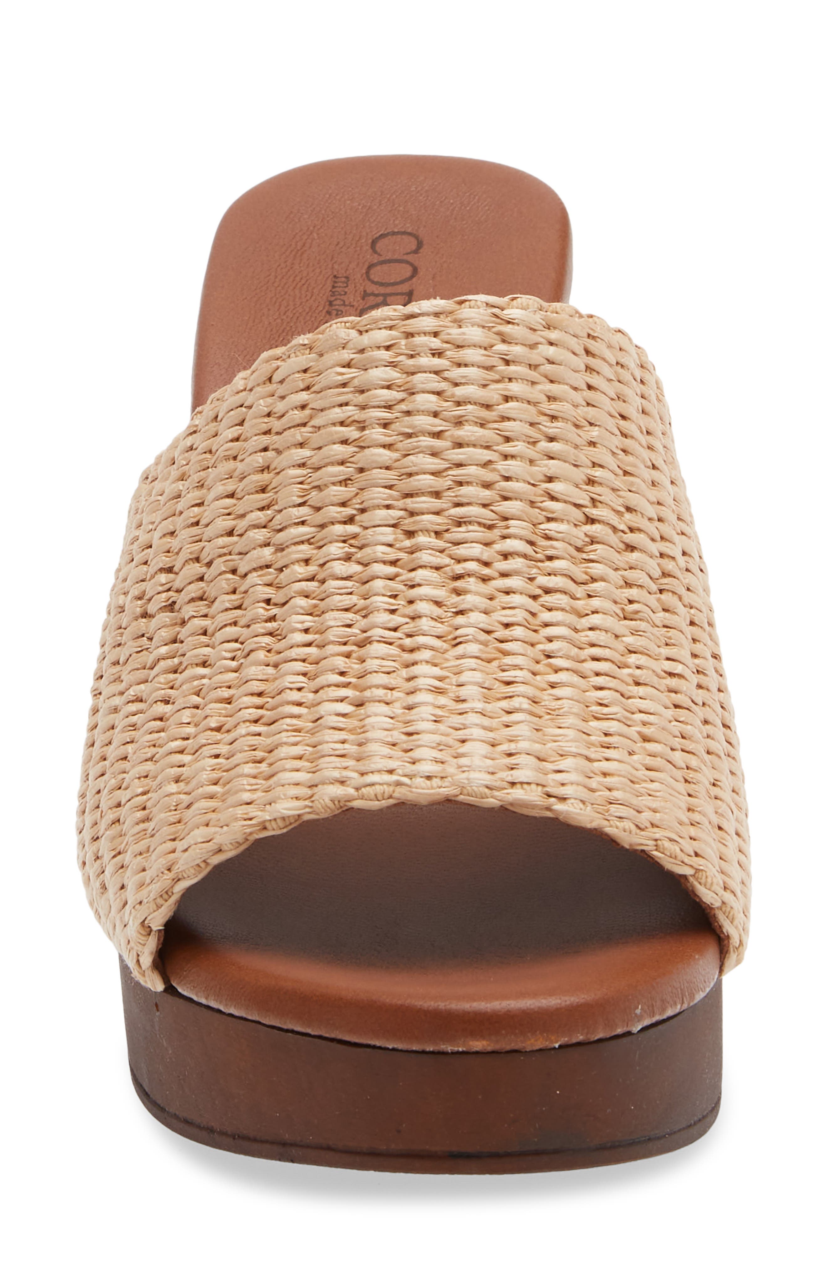 Cordani Waylin Platform Slide Sandal, Alternate, color, Natural Raffia