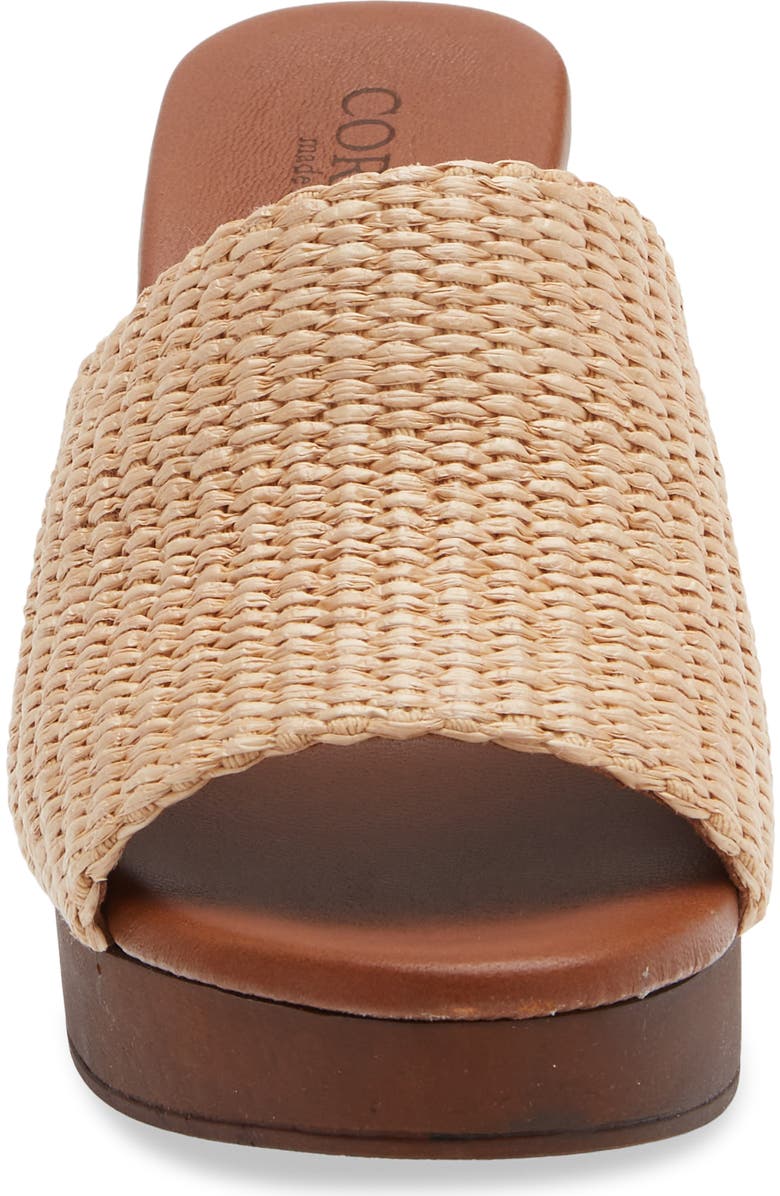 Cordani Waylin Platform Slide Sandal, Alternate, color, Natural Raffia