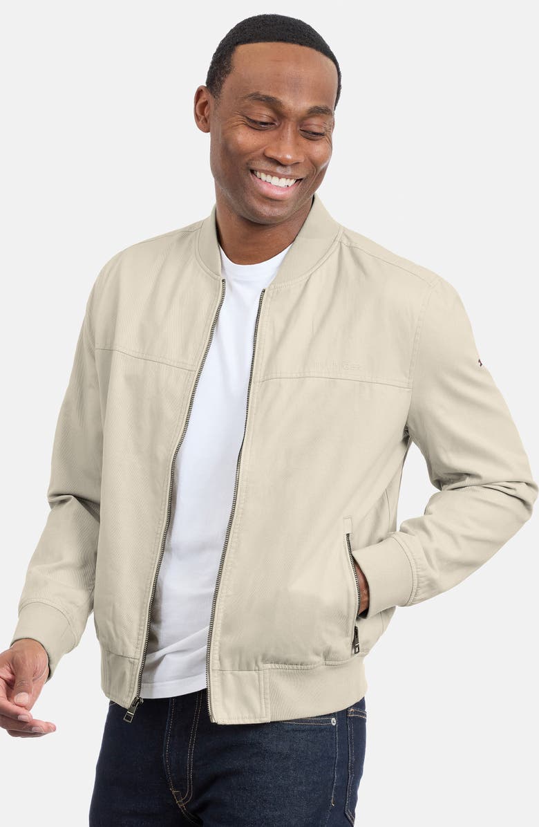 Tommy Hilfiger Cotton Bomber Jacket, Alternate, color, Sand