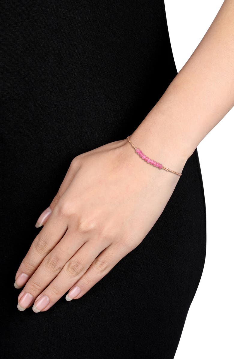 DELMAR Pink Tourmaline Beaded Necklace & Bracelet Set, Alternate, color, Pink